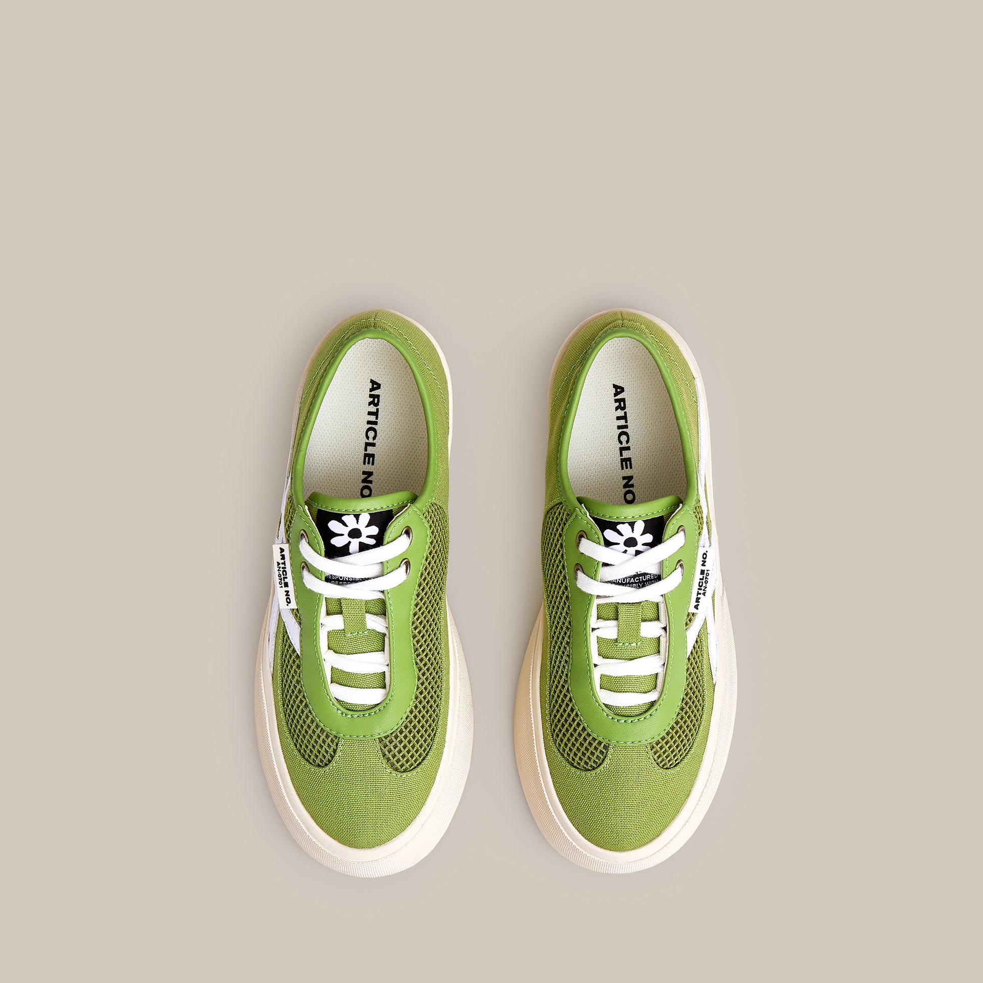 DOWNTOWN LOGO GREEN LOW-TOP SNEAKERS