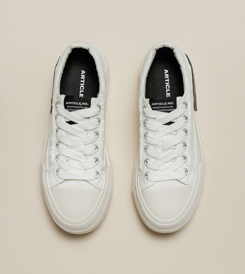 O.G. CLASSIC PATCHWORK PLATFORM WHITE SNEAKERS