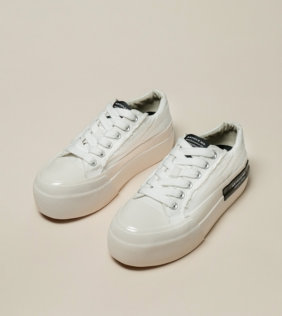 O.G. CLASSIC PATCHWORK PLATFORM WHITE SNEAKERS