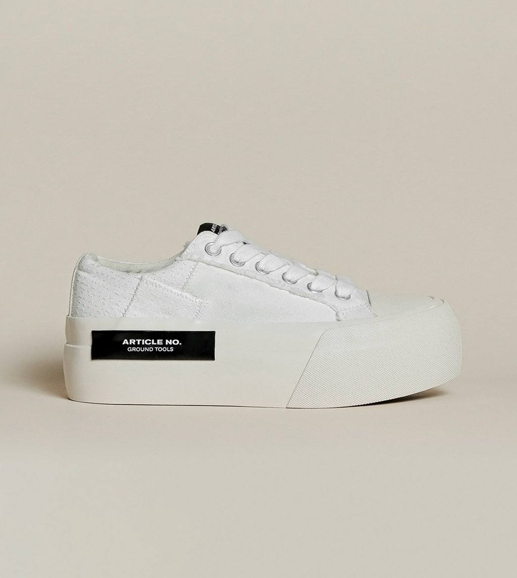 O.G. CLASSIC PATCHWORK PLATFORM WHITE SNEAKERS
