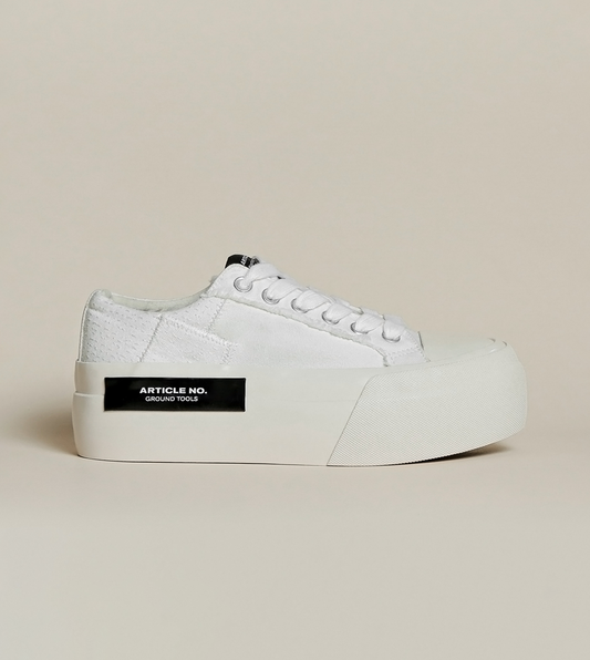 O.G. CLASSIC PATCHWORK PLATFORM WHITE SNEAKERS