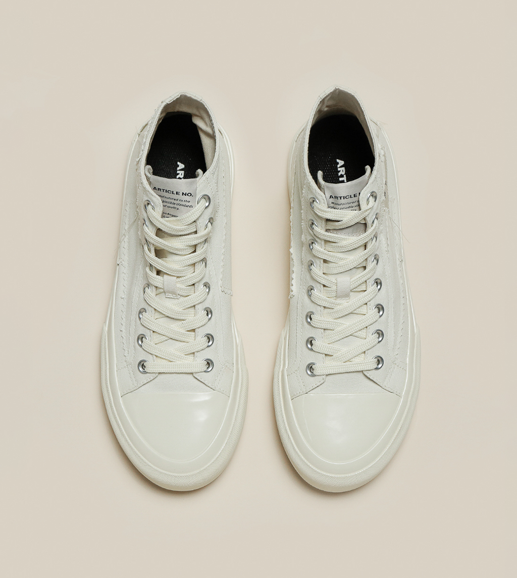 O.G. CLASSIC PATCHWORK HIGH-TOP WHITE SNEAKERS