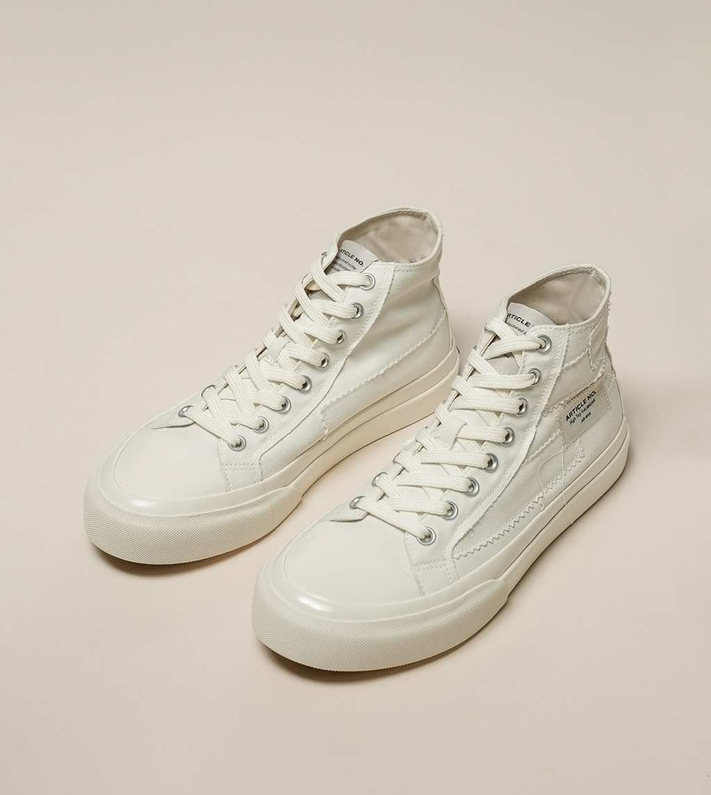 O.G. CLASSIC PATCHWORK HIGH-TOP WHITE SNEAKERS