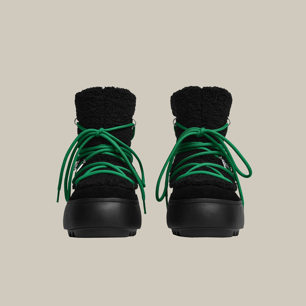 BURGER PLATFORM BLACK TEDDY SNOW BOOTS 65mm