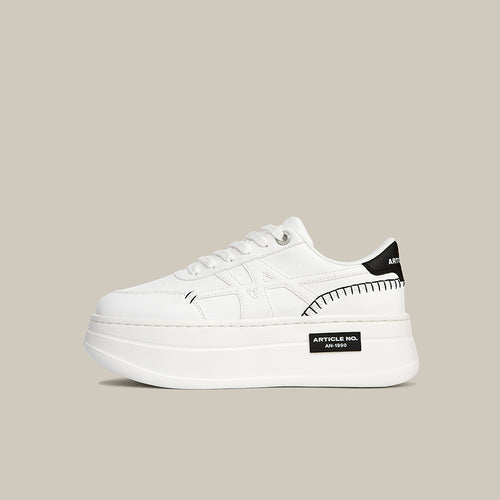 60 PLATFORMLTE WHITE AND BLACK SNEAKERS