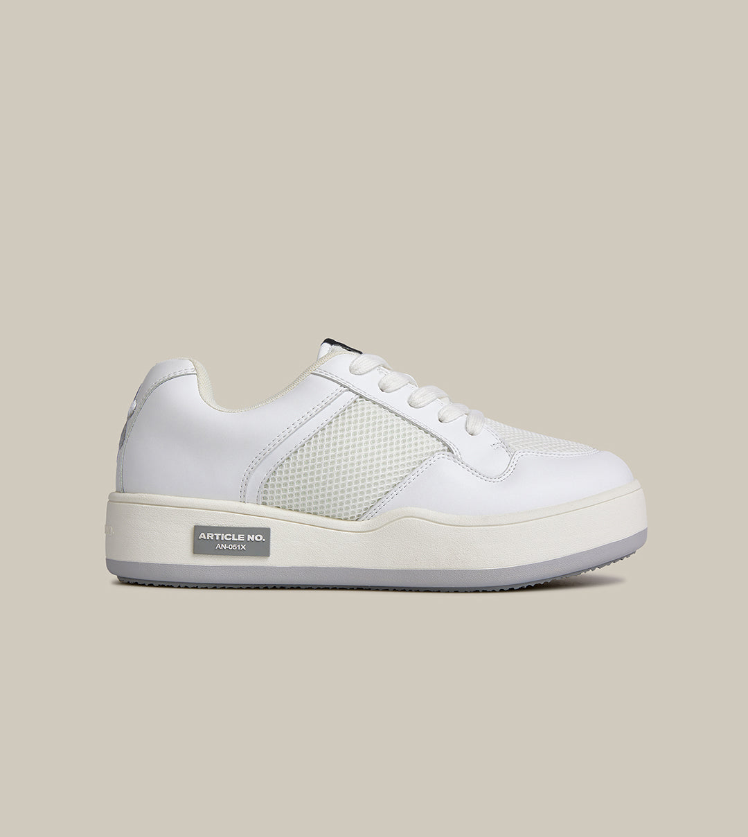 BURGER LIGHT GREY MESH LOW-TOP SKATE SNEAKER