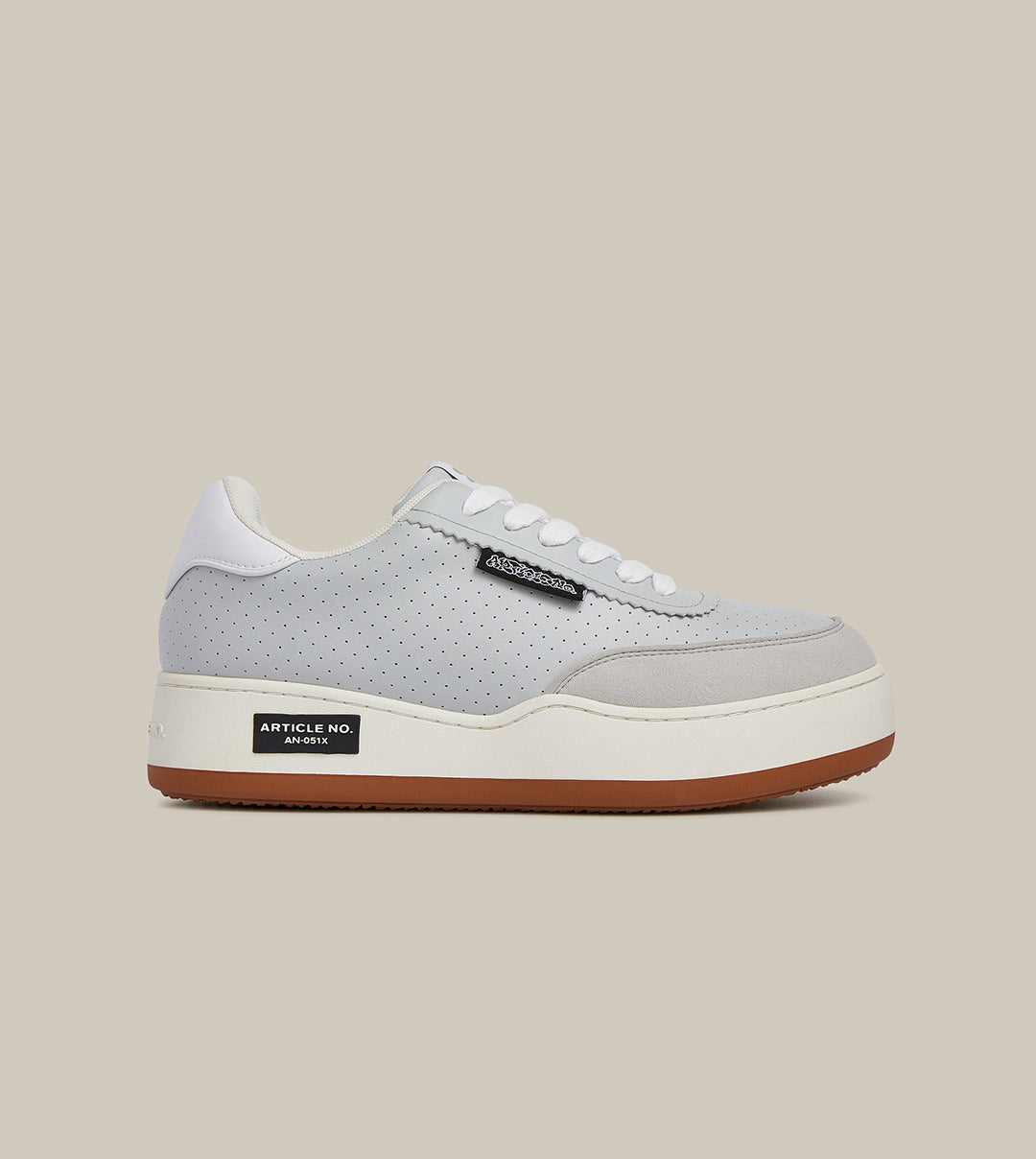 BURGER LOW-TOP PERFORATED GREY TRAINER