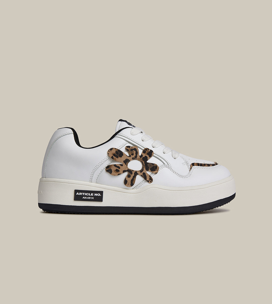 BURGER LEOPARD FLORAL PATCH LOW-TOP SKATE SNEAKER