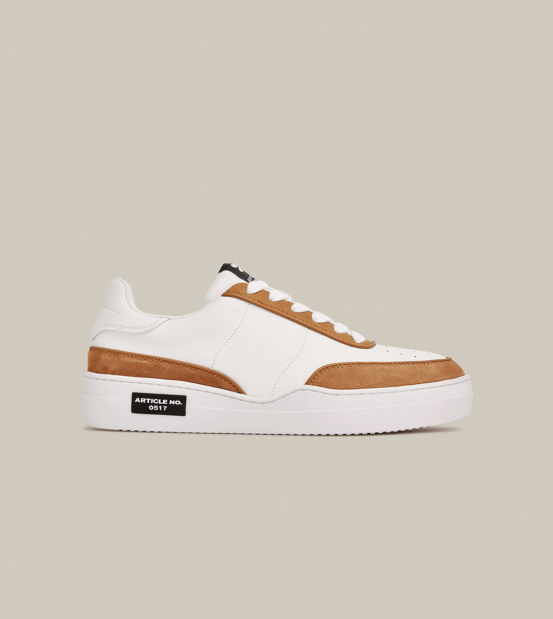 COURT SNEAKER LOW-TOP WHITE AND BROWN SNEAKERS