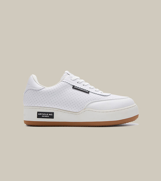 BURGER LOW-TOP PERFORATED WHITE TRAINER