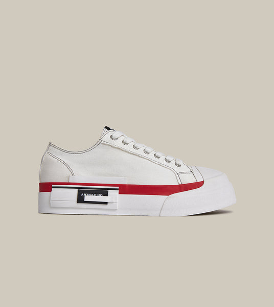 O.G. CLASSIC DECONSTRUCTED CANVAS WHITE LOW-TOP SNEAKERS
