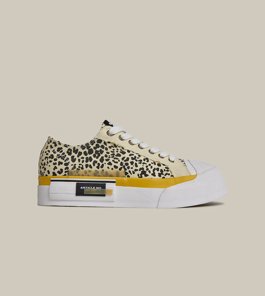 O.G. CLASSIC DECONSTRUCTED CANVAS LEOPARD LOW-TOP SNEAKERS