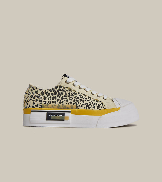 O.G. CLASSIC DECONSTRUCTED CANVAS LEOPARD LOW-TOP SNEAKERS