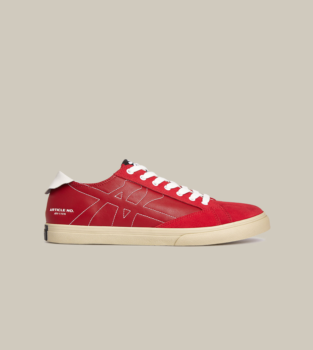 O.G. CLASSIC STITCHING LOGO SNEAKERS IN RED