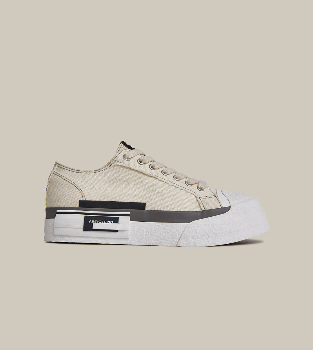 O.G. CLASSIC DECONSTRUCTED CANVAS ECRU LOW-TOP SNEAKERS