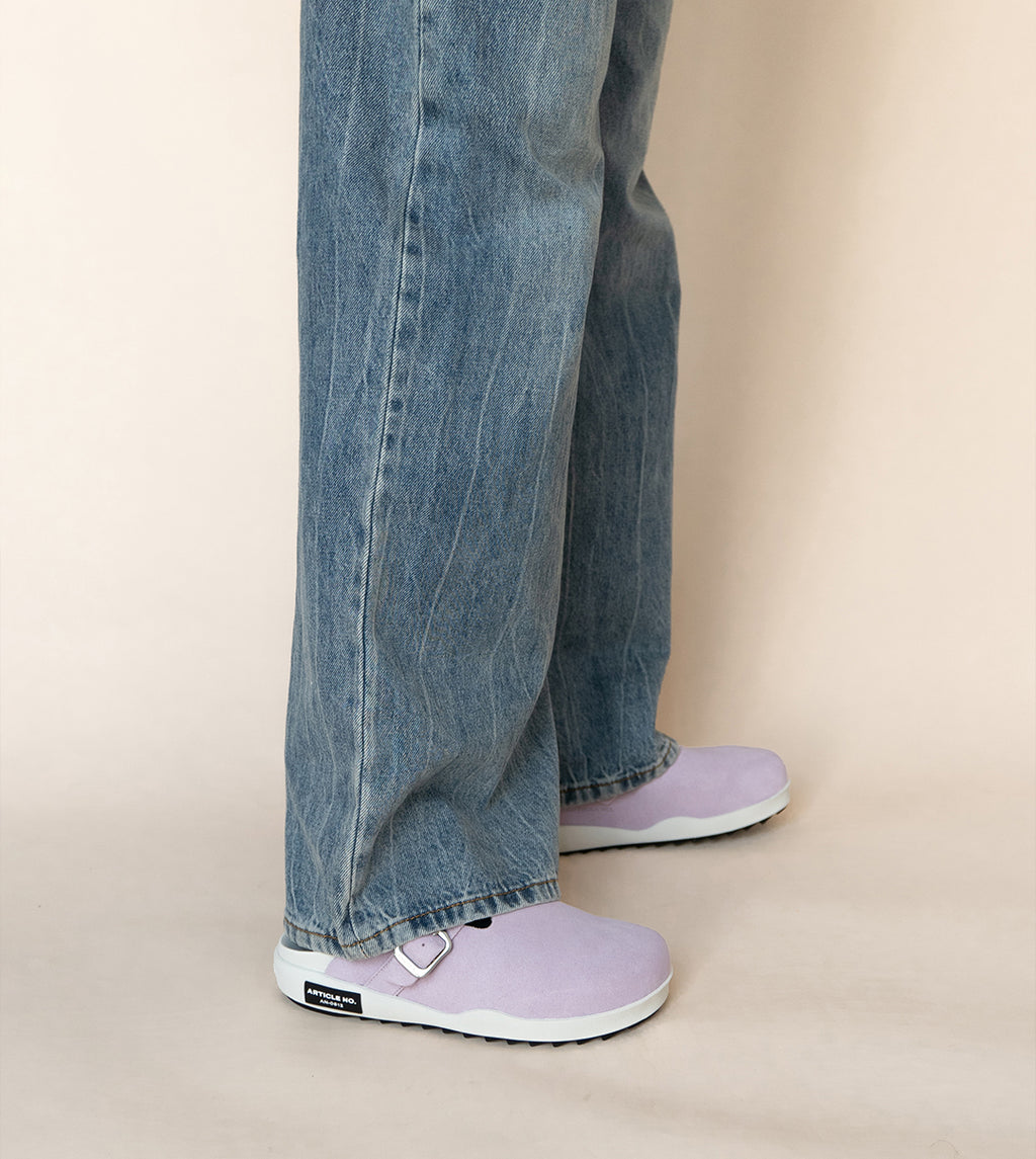 VAGABOND SUEDE LIGHT PINK DRIFT CLOGS