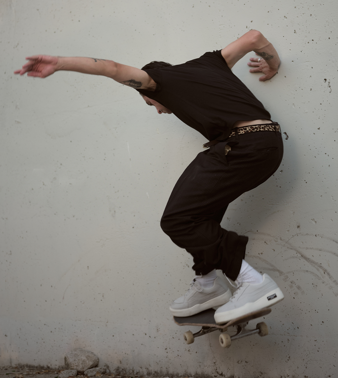 Burger Low-top Leather Skate Beige Sneakers