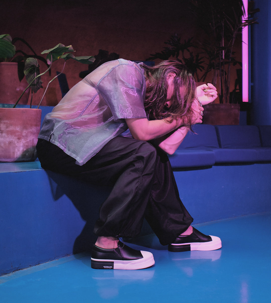DOWNTOWN PLEATHER SLIP-ON SNEAKERS