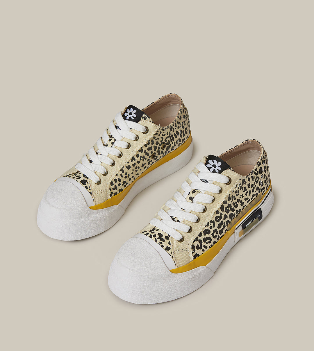 O.G. CLASSIC DECONSTRUCTED CANVAS LEOPARD LOW-TOP SNEAKERS