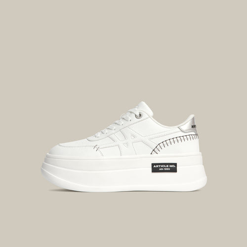 60 PLATFORMLTE WHITE AND SILVER SNEAKERS