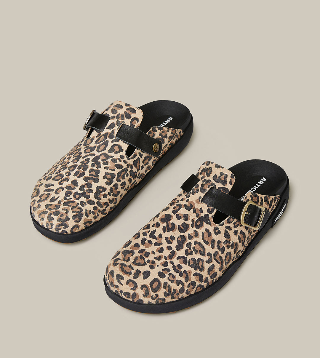 VAGABOND LEATHER LEOPARD DRIFT CLOGS