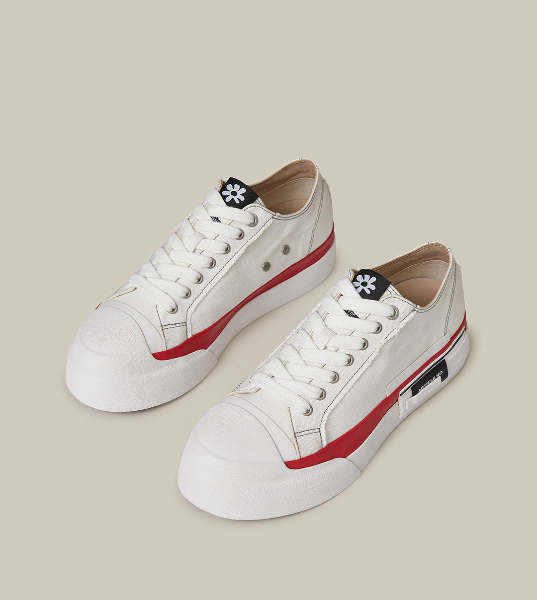 O.G. CLASSIC DECONSTRUCTED CANVAS WHITE LOW-TOP SNEAKERS