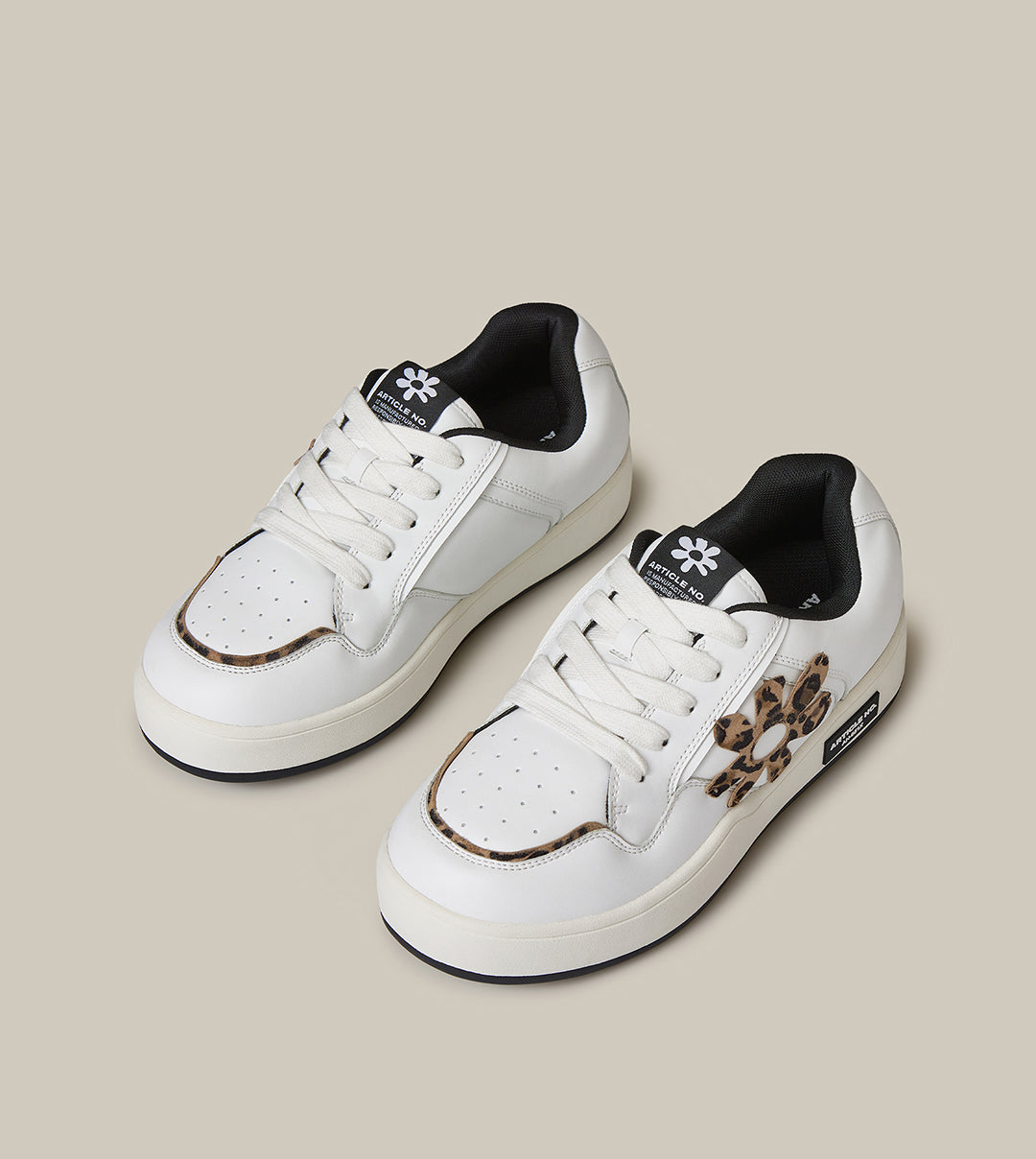 BURGER LEOPARD FLORAL PATCH LOW-TOP SKATE SNEAKER