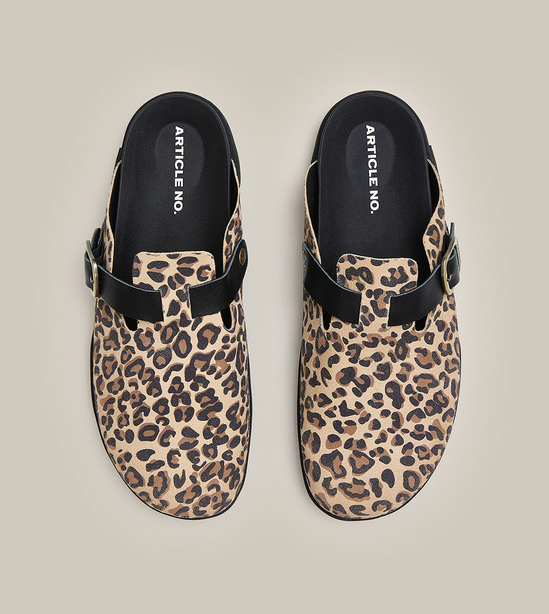 VAGABOND LEATHER LEOPARD DRIFT CLOGS