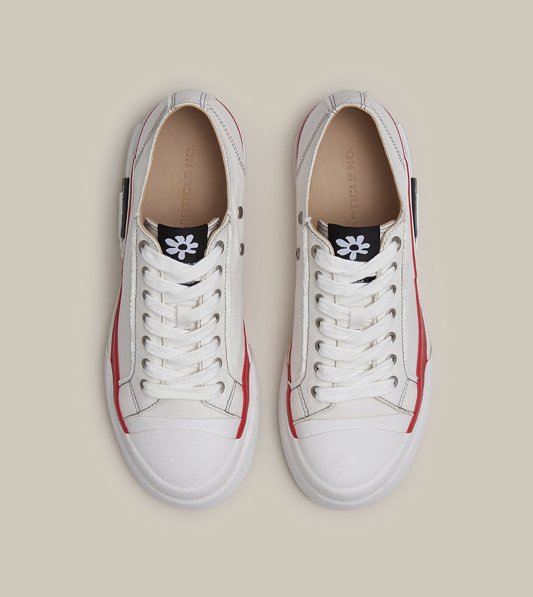 O.G. CLASSIC DECONSTRUCTED CANVAS WHITE LOW-TOP SNEAKERS