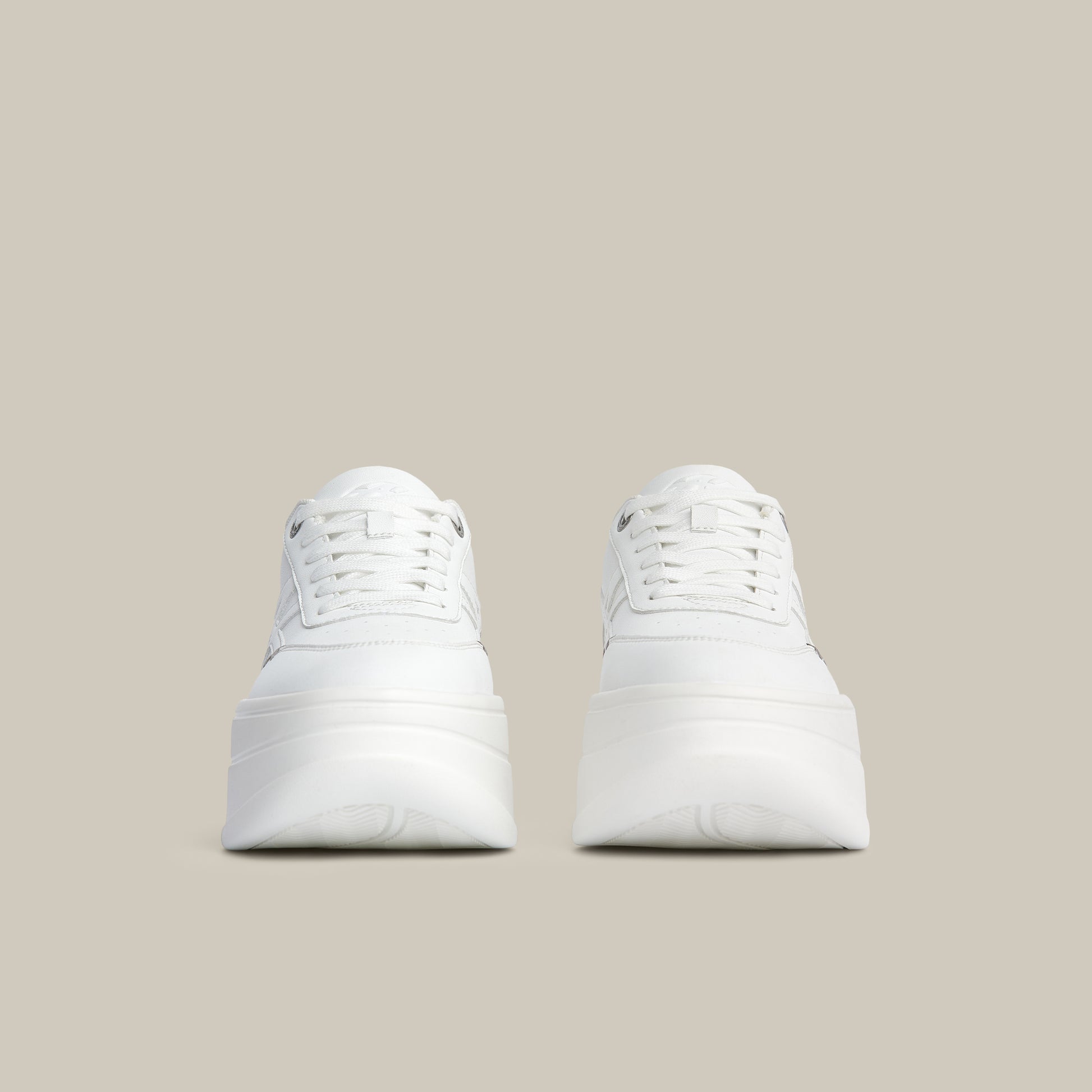 60 PLATFORMLTE WHITE AND SILVER SNEAKERS