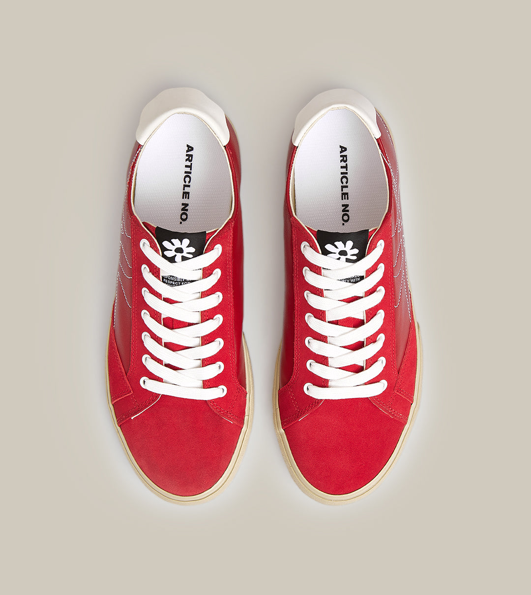 O.G. CLASSIC STITCHING LOGO SNEAKERS IN RED