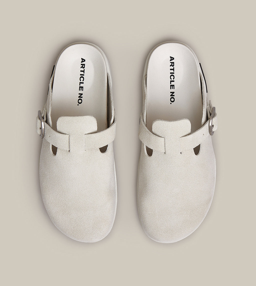 VAGABOND SUEDE ECRU DRIFT CLOGS