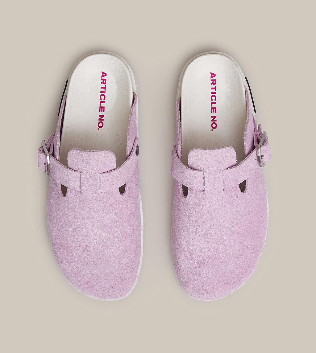 VAGABOND SUEDE LIGHT PINK DRIFT CLOGS