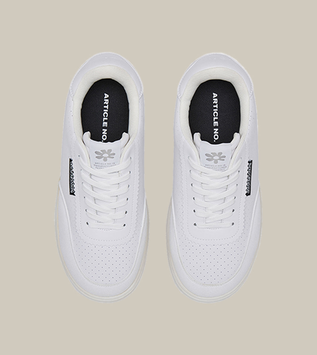 BURGER LOW-TOP PERFORATED WHITE TRAINER