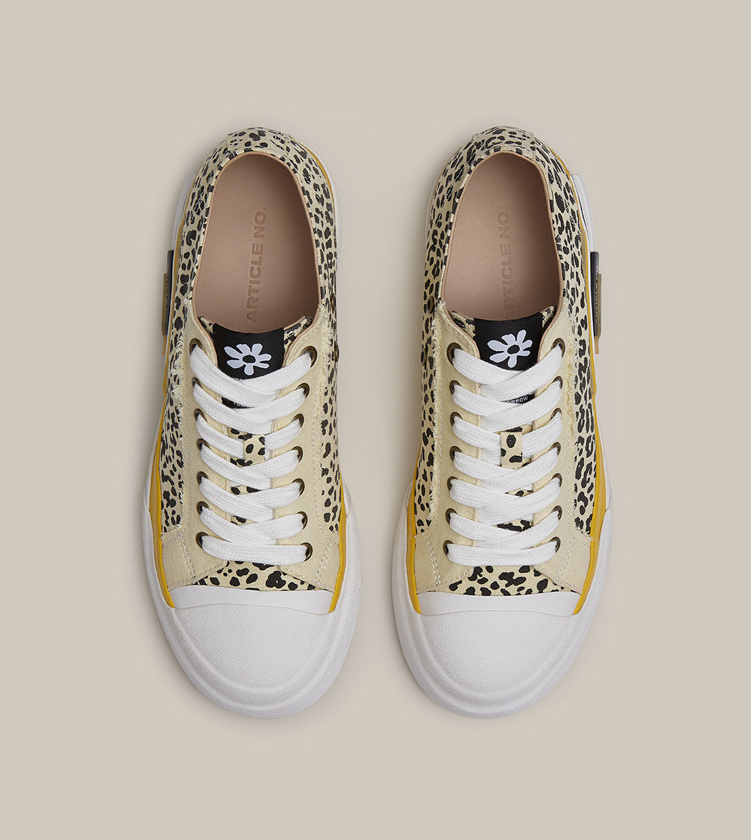 O.G. CLASSIC DECONSTRUCTED CANVAS LEOPARD LOW-TOP SNEAKERS