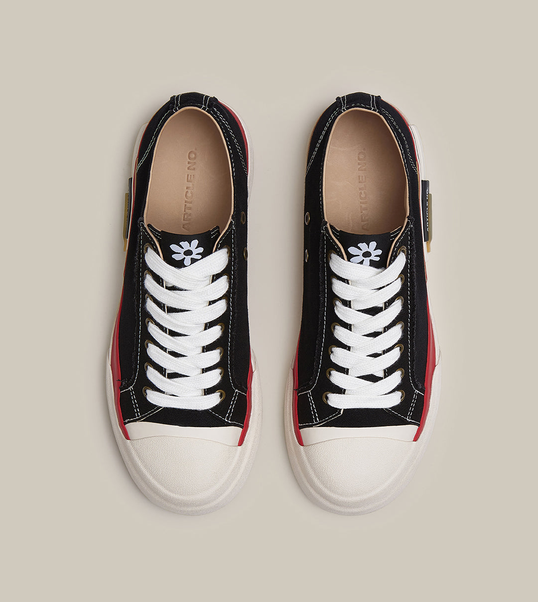 O.G. CLASSIC DECONSTRUCTED CANVAS BLACK LOW-TOP SNEAKERS