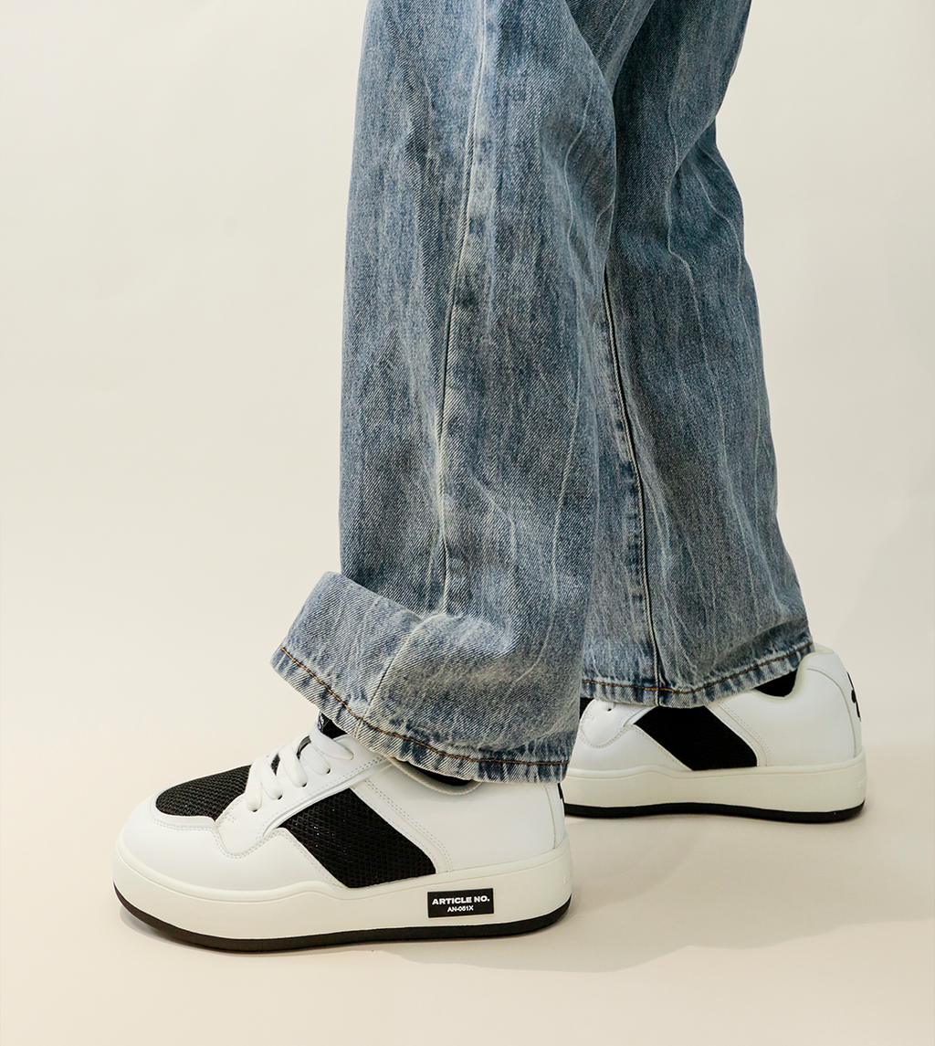 BURGER BLACK MESH LOW-TOP SKATE SNEAKER