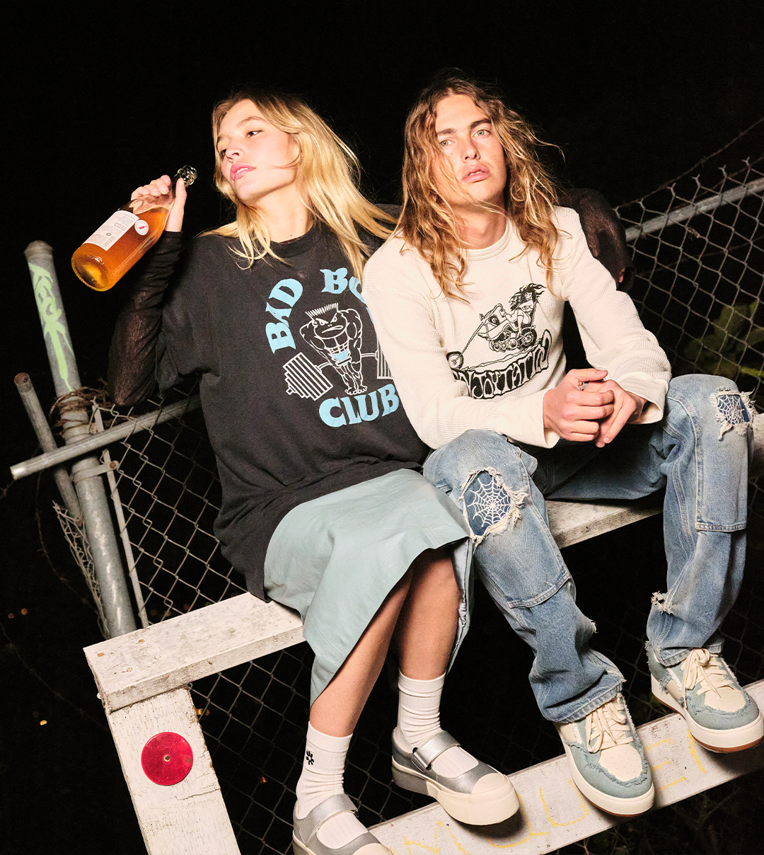 BURGER LOW-TOP SKATE DENIM SNEAKERS