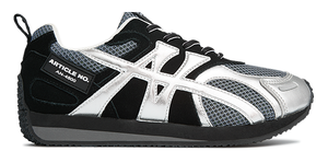 DUNE LOW-TOP BLACK AND SILVER LOGO RUNNER