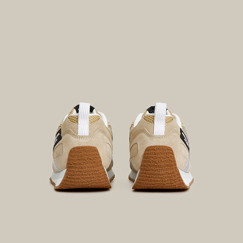 DUNE LOW-TOP BEIGE AND SILVER LOGO RUNNER