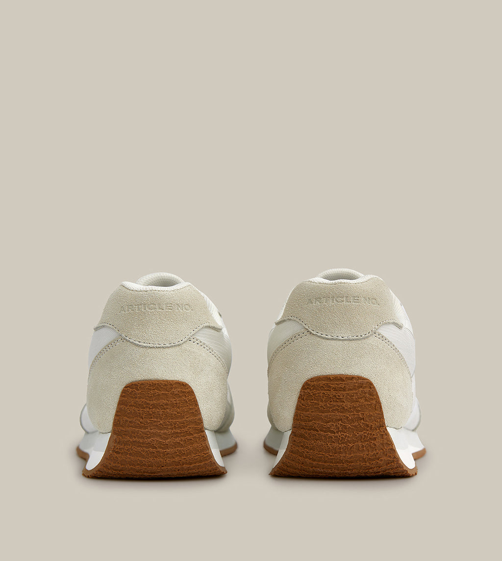 DUNE LOW-TOP KHAKI AND WHITE LOGO RUNNER