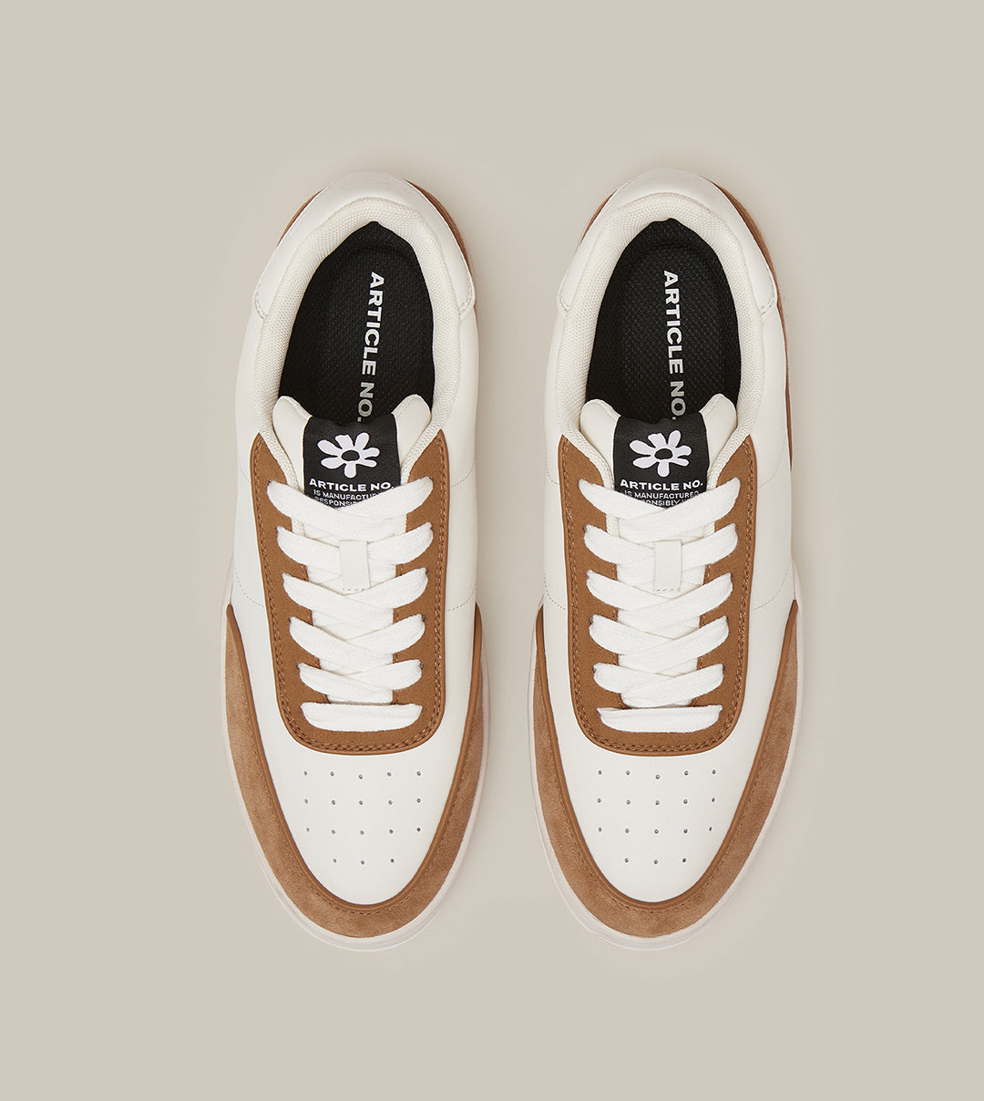 COURT SNEAKER LOW-TOP WHITE AND BROWN SNEAKERS