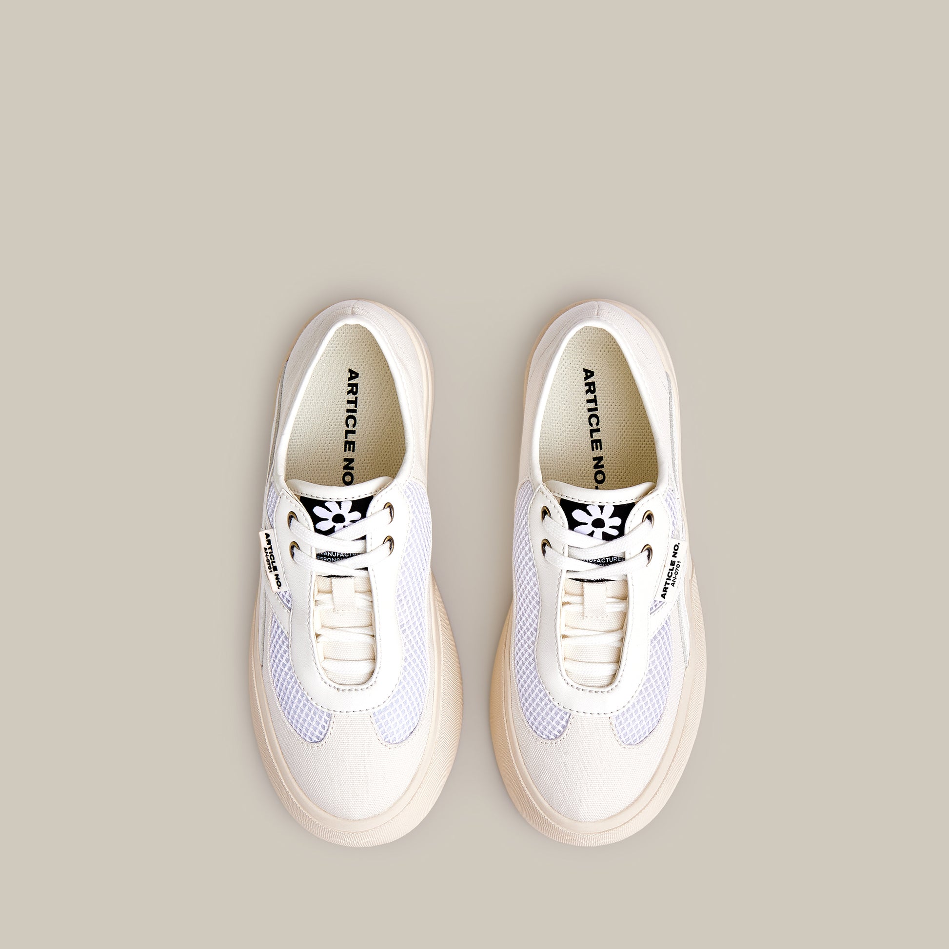 DOWNTOWN LOGO WHITE LOW-TOP SNEAKERS