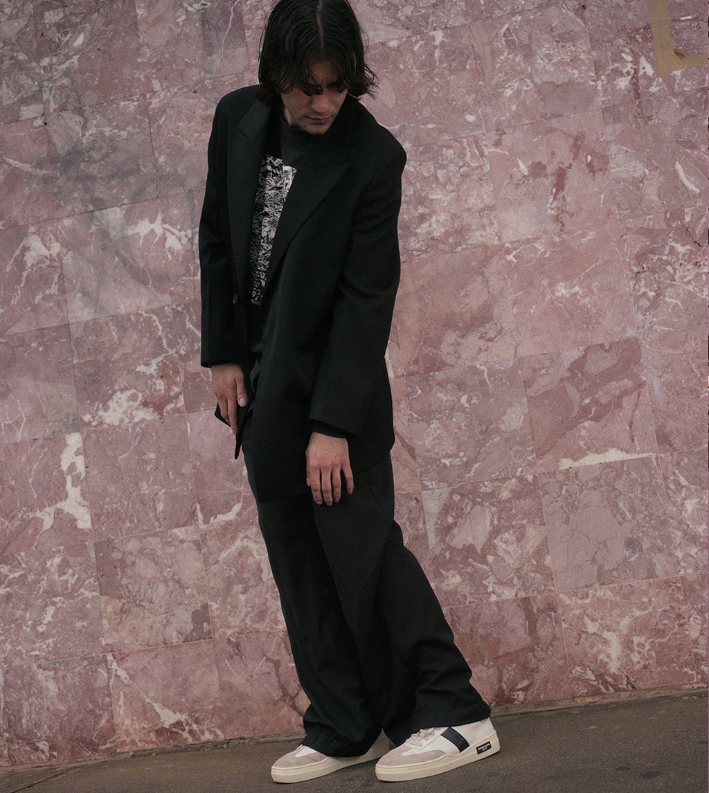 COURT SNEAKER LOW-TOP WHITE/BLACK GERMAN TRAINERS
