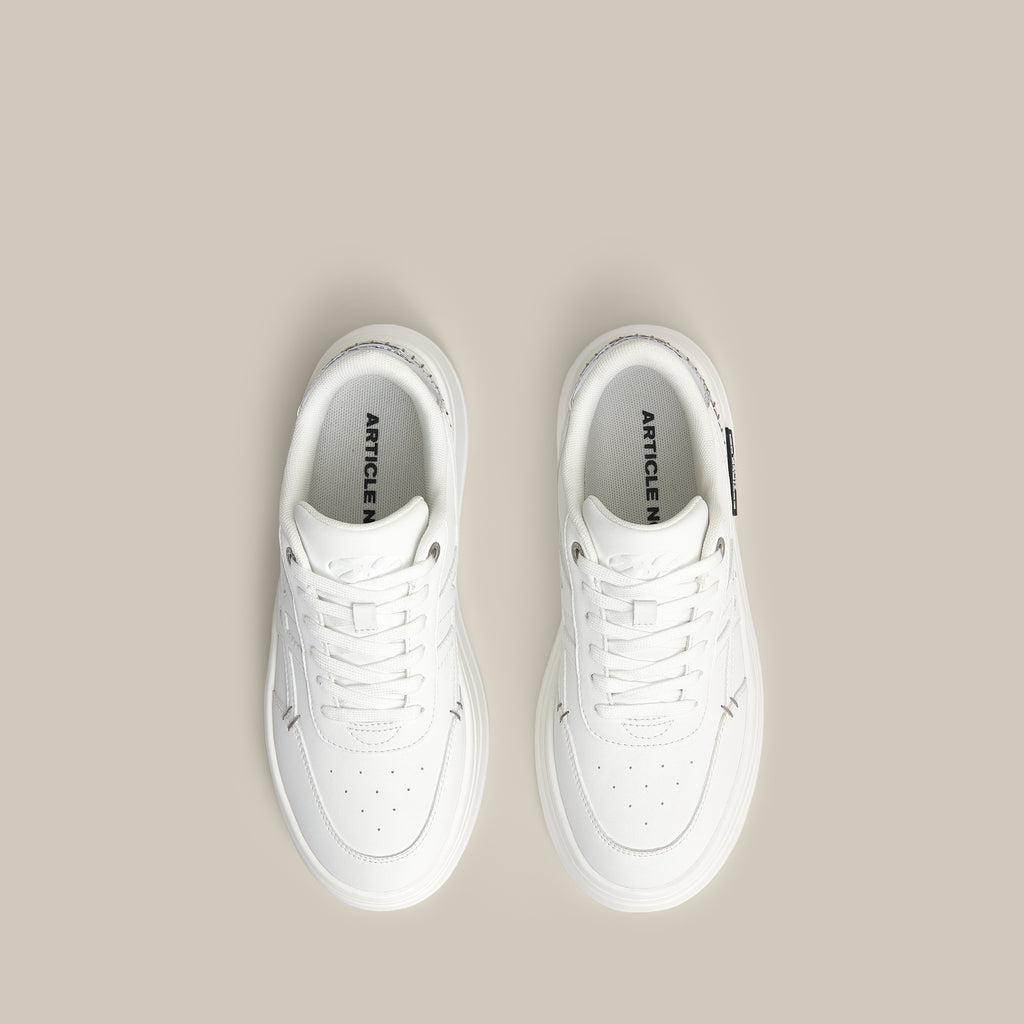 60 PLATFORMLTE WHITE AND SILVER SNEAKERS