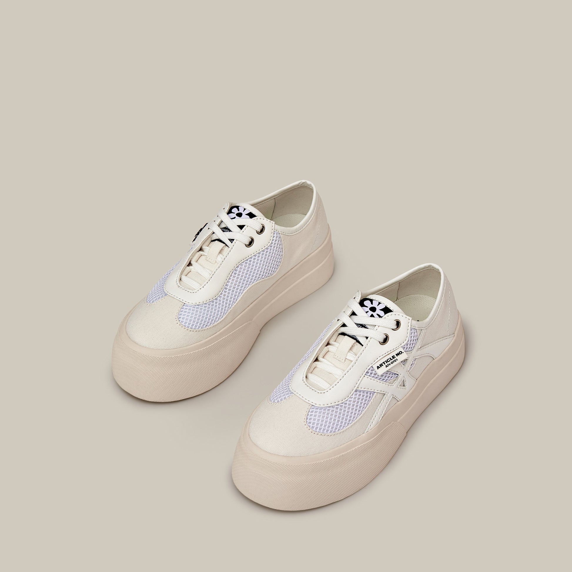 DOWNTOWN LOGO WHITE LOW-TOP SNEAKERS