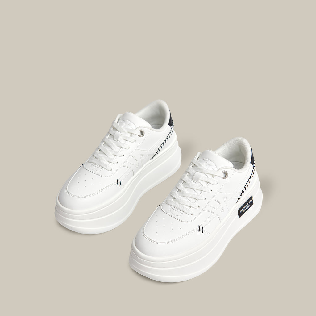 60 PLATFORMLTE WHITE AND BLACK SNEAKERS